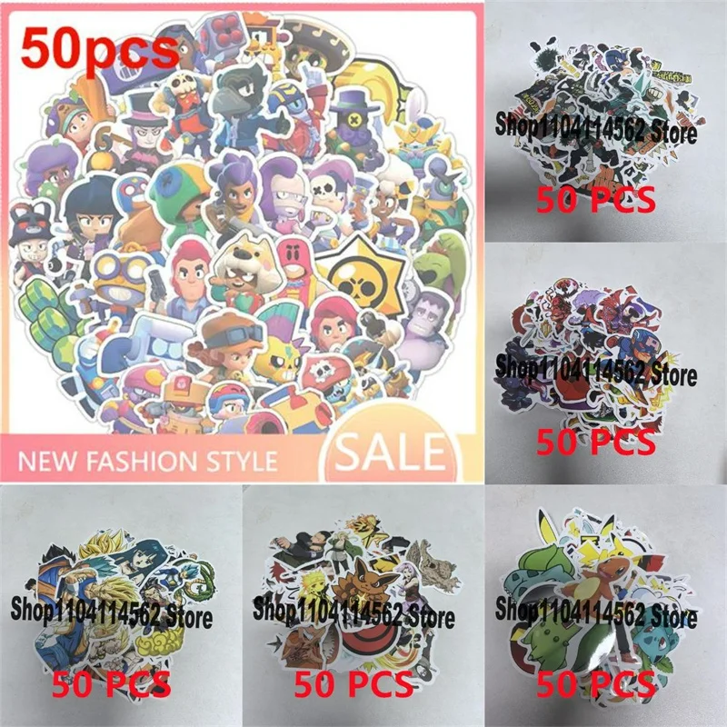 50 шт. аниме-фигурки мультяшные наклейки запрещающие опасности скейтборд