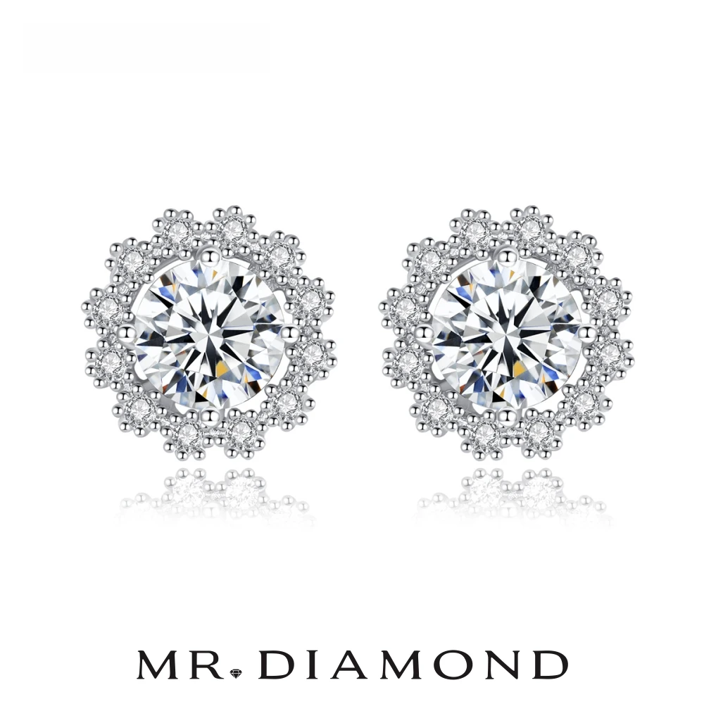 

S925Silver Ear Stud Femininity Mo Mulberry Stone Snowflake Wheel ShapeClassic Fashion Ear Act the role ofing Banquet GiftJewelry