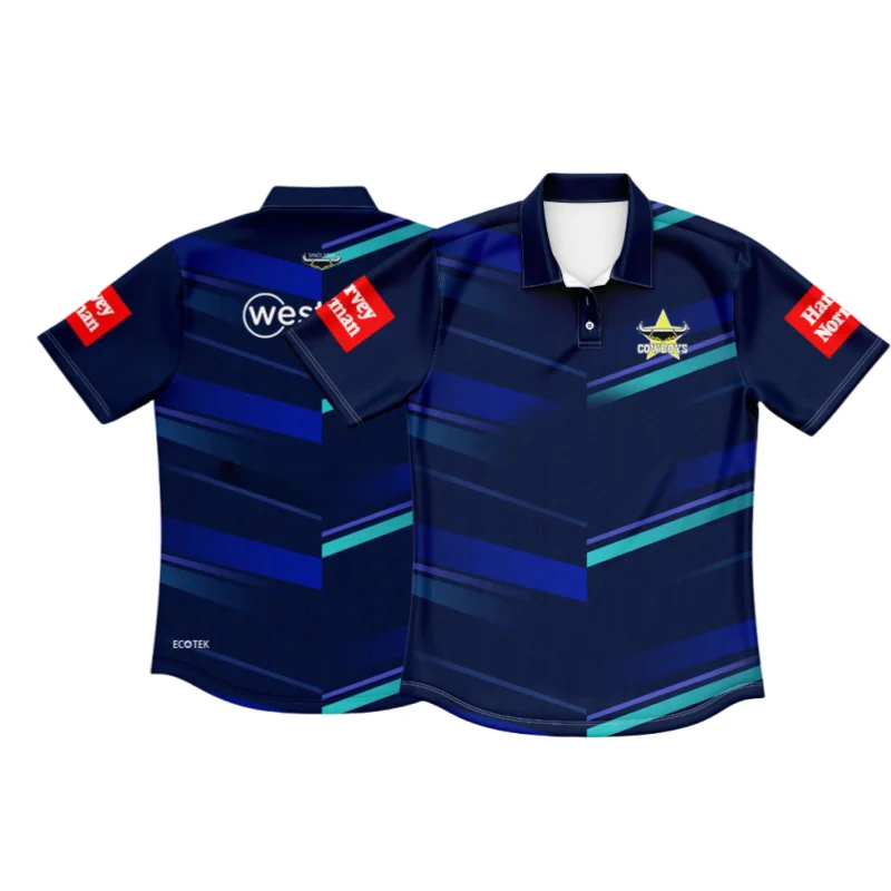 Разминка футболки North Queensland Cowboys 2024 детская рубашка-поло