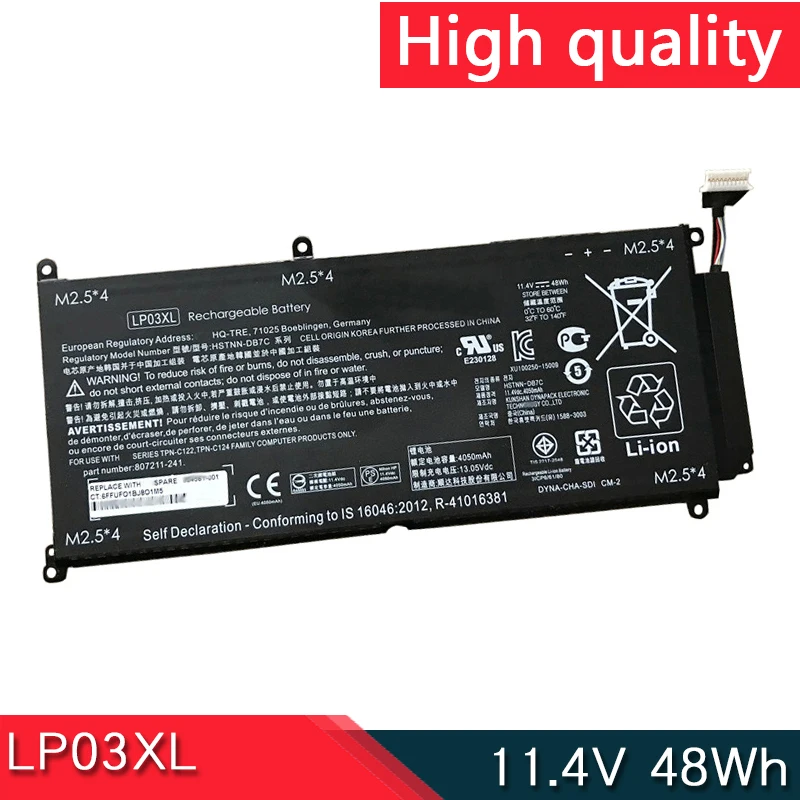 Новый аккумулятор LP03XL 11 4 В 48 Втч для HP envy 14-J 15-AE M6-P HSTNN-DB6X DB7C UB6R TPN-C121 C122 C124 807211 -121 221 241