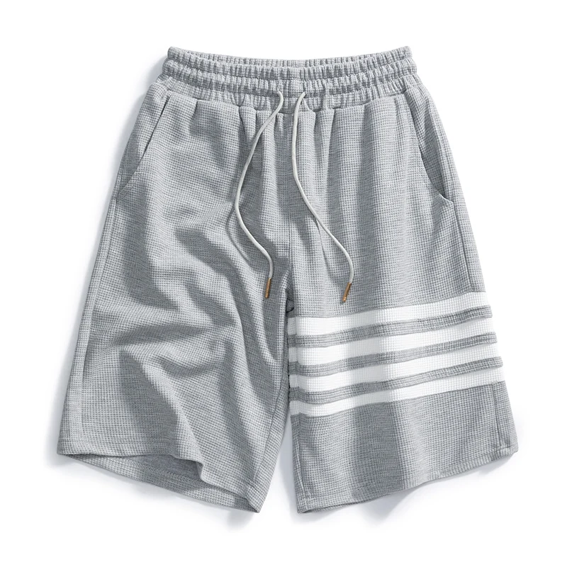 

Шорты Мужские дышащие однотонные в полоску, повседневные с эластичным поясом, одежда с принтом, лето 2022