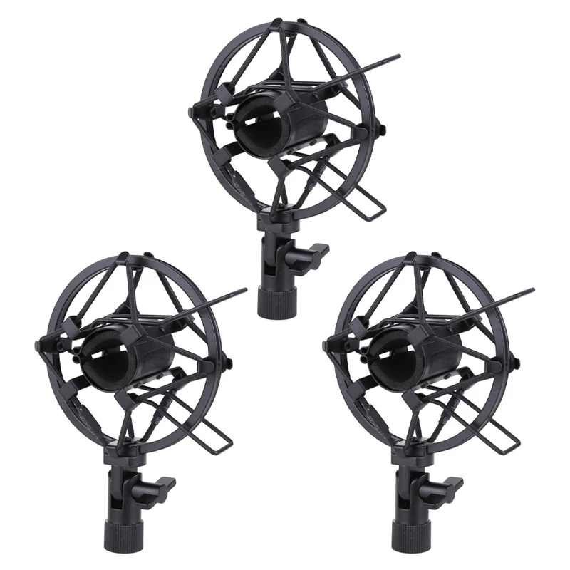 

3X Miniphone Shock Mount 25MM For 23MM-27MM Diameter Condenser Mic Black