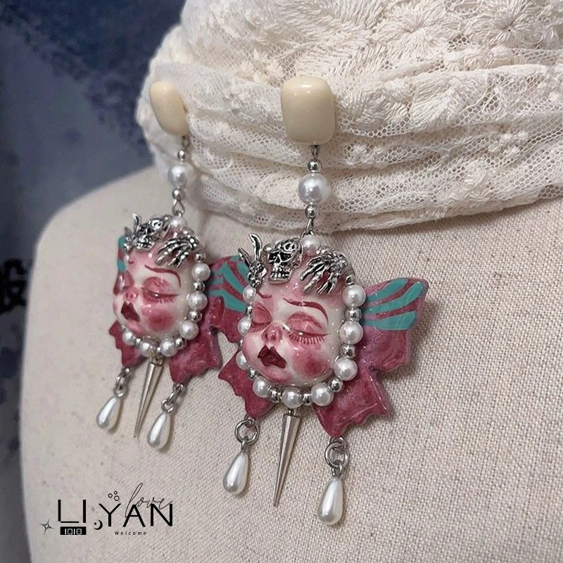 Новинка 2024 серьги с героями мультфильмов неооготические женские украшения