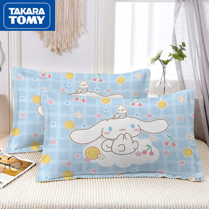 

TAKARA TOMY2022 Hello Kitty Pillowcase Small Fresh Cartoon Cute Girl Pink Pillow Cover Skin-Friendly Breathable Pillowcase
