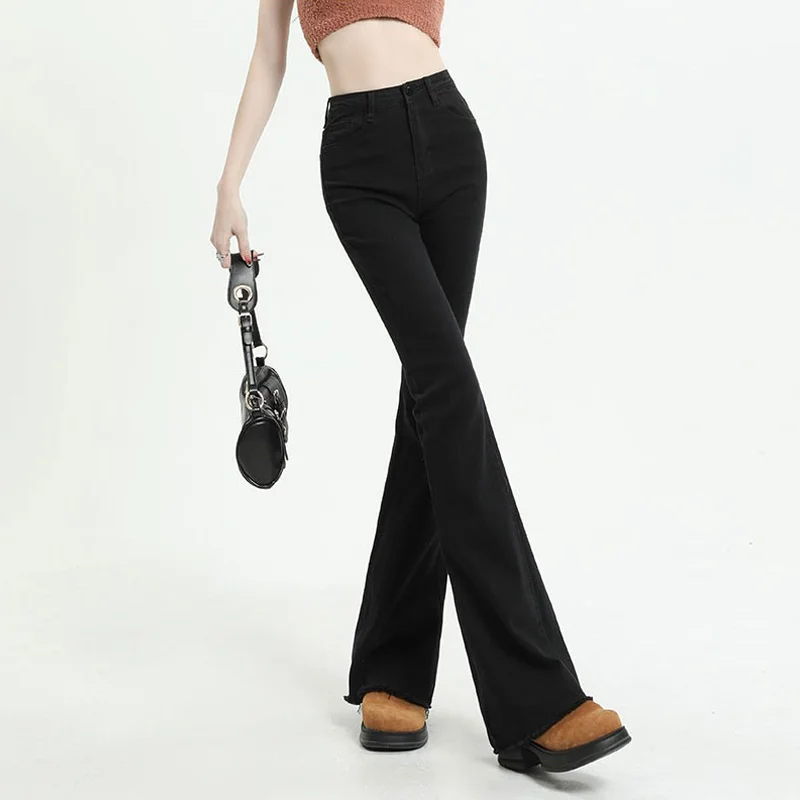 Skinny High Waist Flare Jeans Women Streetwear Female Clothing Y2k Denim Trousers Retro Korean Fashion