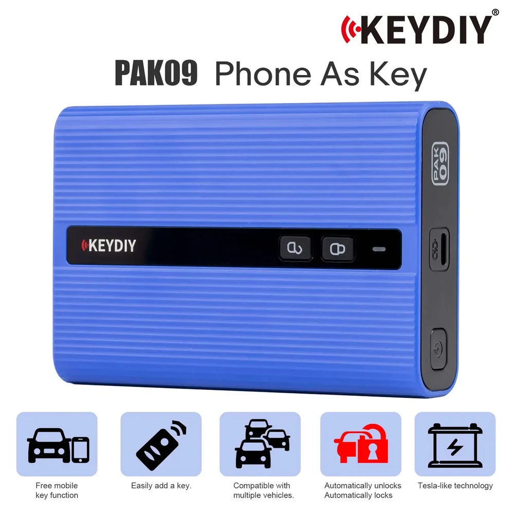 

Адаптер KEYDIY PAK09 для управления телефоном как ключом, Bluetooth-адаптер для бесключевого доступа, поддержка 6 физических ключей, дистанционное управление телефоном для iOS и Android.