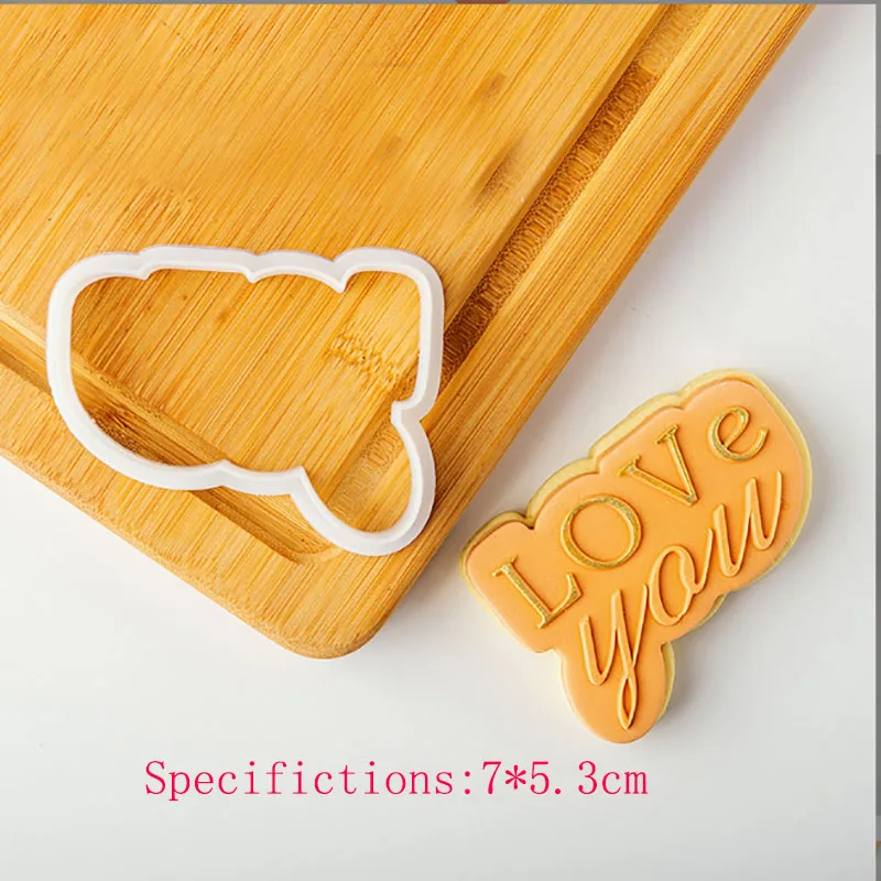 

Love You Letter Cake Baking Tool Happy Birthday Sugar Acrylic Plate Embossed Biscuit Cutting Mold