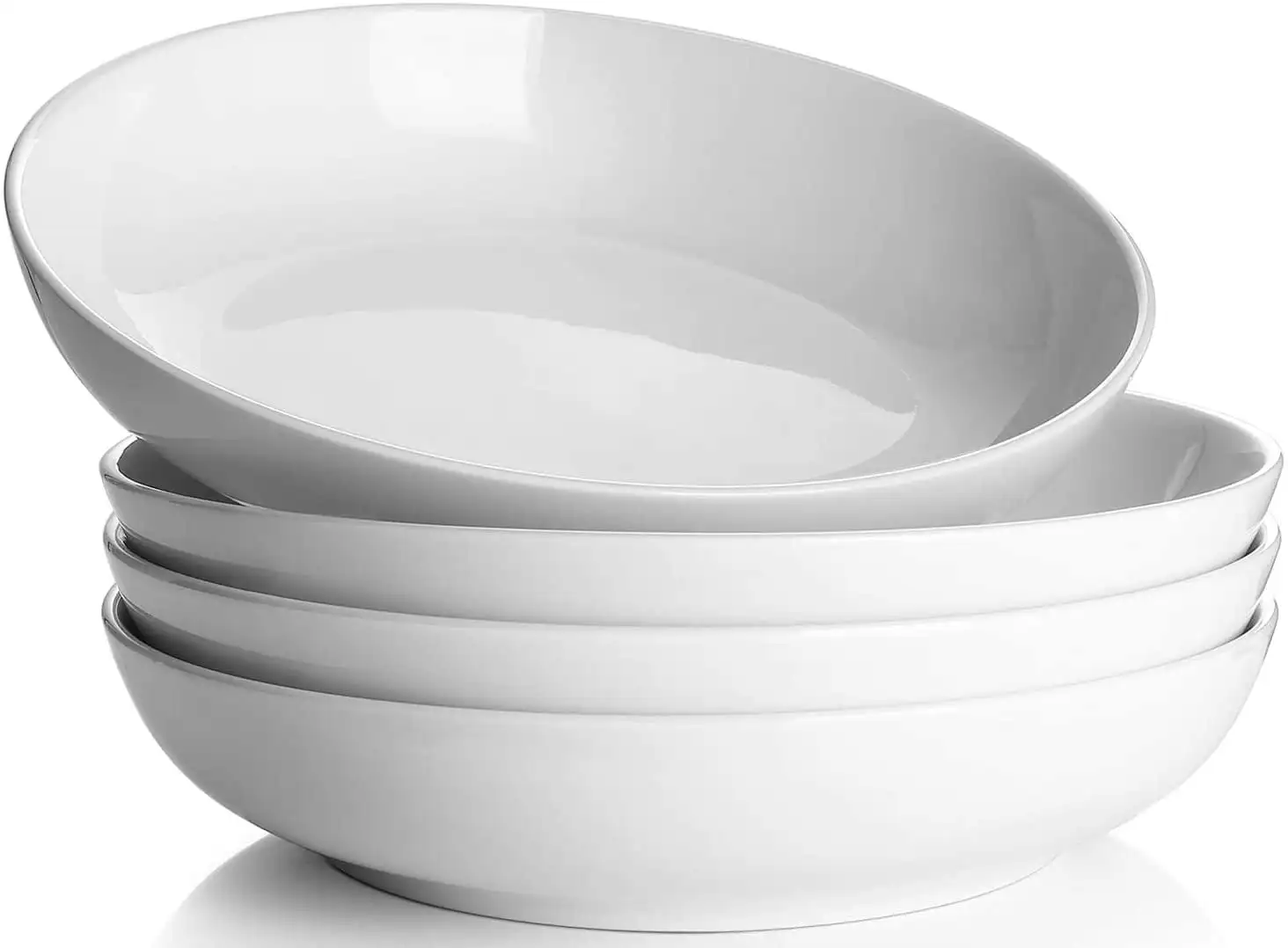 

8.5 inch Ceramic Pasta Bowls-32oz, Set of 4, Large Salad Serving Bowls,White