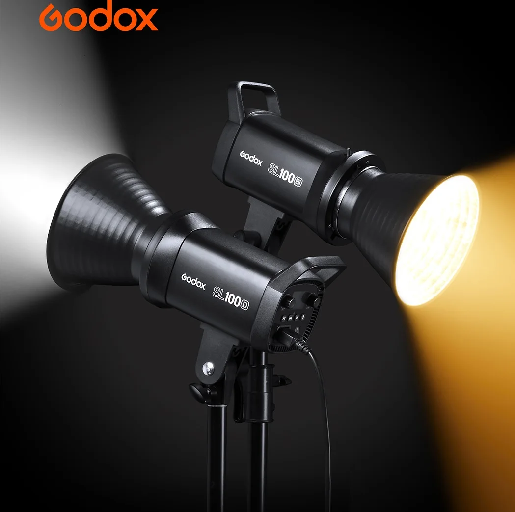 

Godox SL100D SL-100D SL100Bi 100W 5600K белая версия ЖК-панель светодиодный Video светильник непрерывный выход Bowens Mount Studio светильник BI