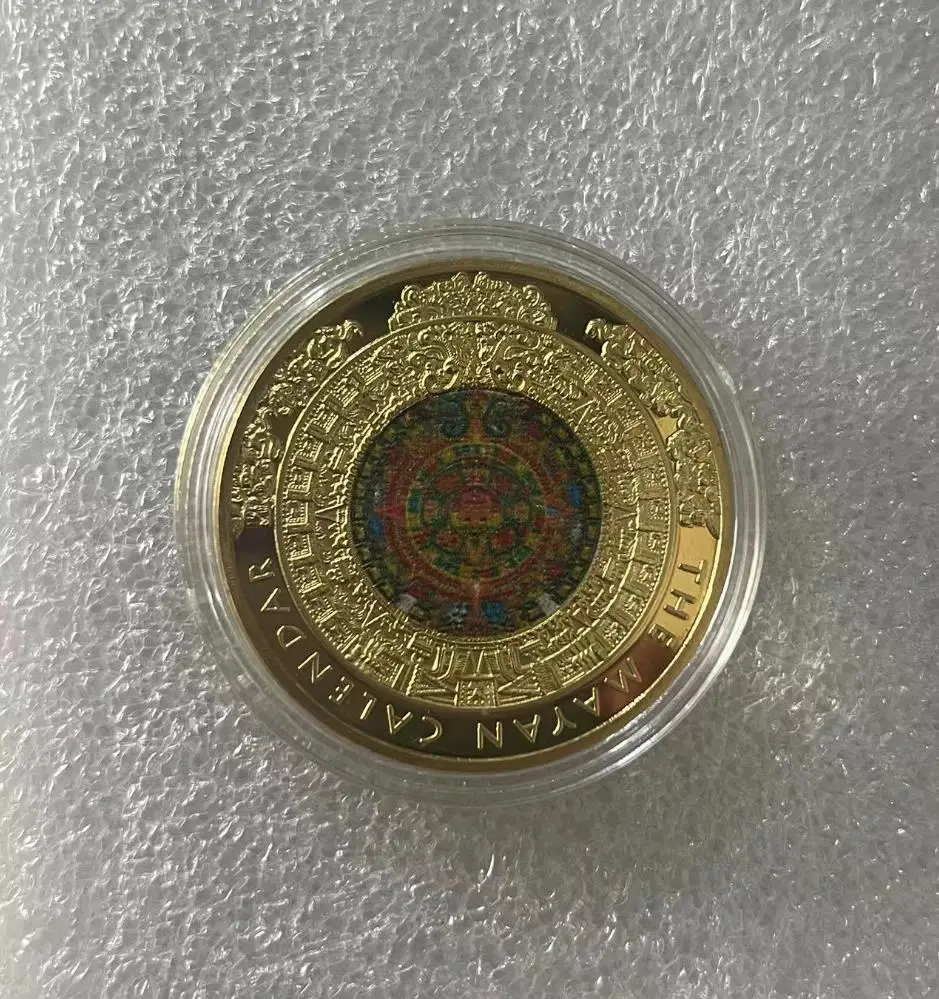 

Календарь Mayan, сувенирная монета, коллекционная позолоченная креативная Подарочная памятная монета Mayas. cx