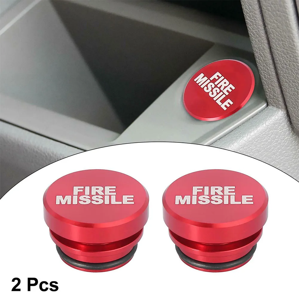 

2pcs Universal Car Cigar Lighter Dustproof Plug 12V Socket Cover Red Red Metal Cigar Lighter Plug 1.7x2.8cm Car Accessory