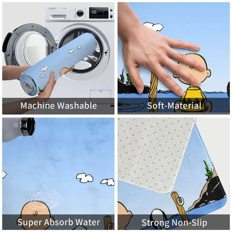 Пользовательский мультфильм Снупи Вудсток анимация коврик для двери