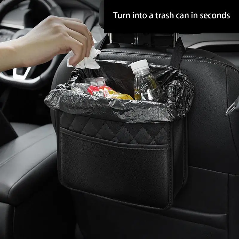 

PU Leather Car Storage Bag Anti-dirty Seat Back Hanging Bag Dirty Interior Storage Back Seat Organizer Decorative Interior