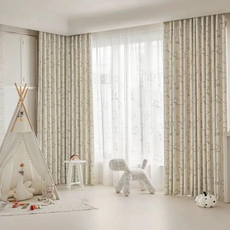 Занавески WPKIRA с мультяшными животными для мальчиков