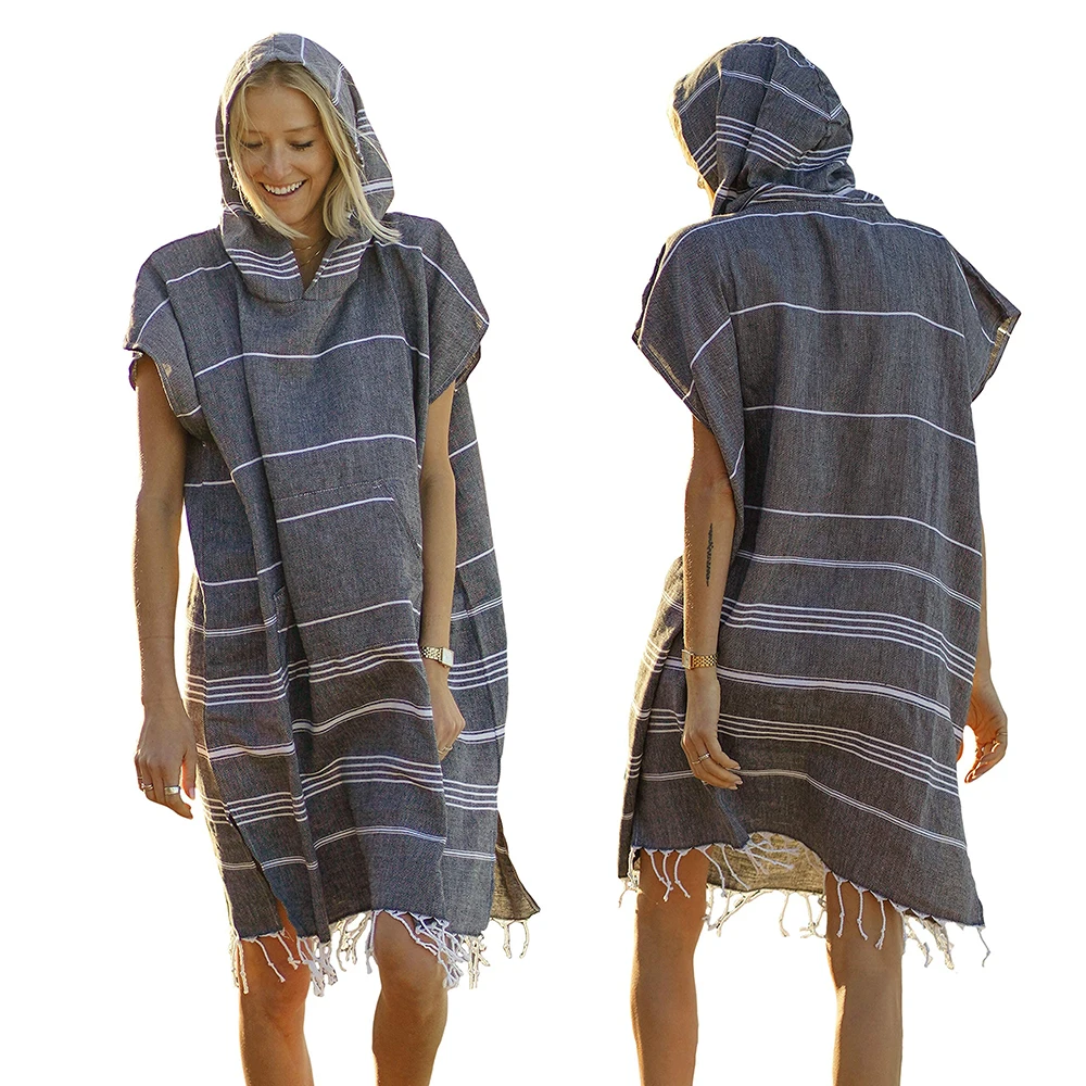 Oversized 100% Cotton Large Surf Poncho Sandproof Quick Dry 