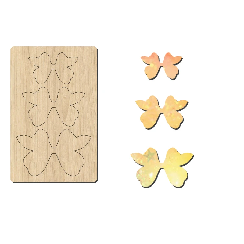 

BC117 Multi Size Butterfly Shaped Accessories Wooden Cutting Die, Applicable To Most Machines