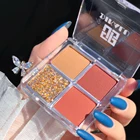 4 цвета макияж матовые блестящие тени для век Палитра Палетка с пигментами водостойкие стойкие мерцающие тени для век Косметика TSLM1