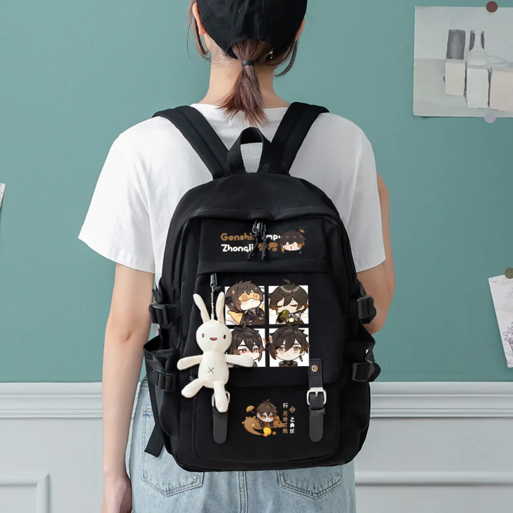 

Genshin Impact Backpack Mochila Alhaitham Klee Backpacks Students School Book Bags Black Shoulder Trave Bags For Kids Teenagers