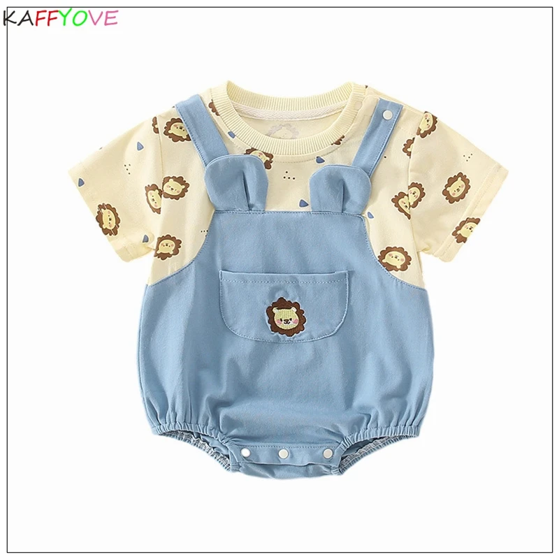 

Summer Baby Romper Cartoon Infant 0-24M Infantil Short-Sleeve One Piece Clothes Birthday Baptism Girl Outfits Tiger Costumes