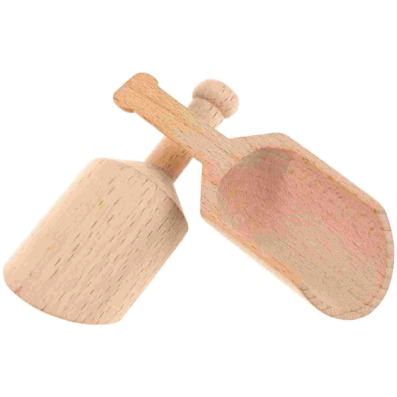 

2 Pcs Household Practical Useful Lightweight Nature Kitchen Spoons Condiments Wooden Spoons Bath Salt Spoons
