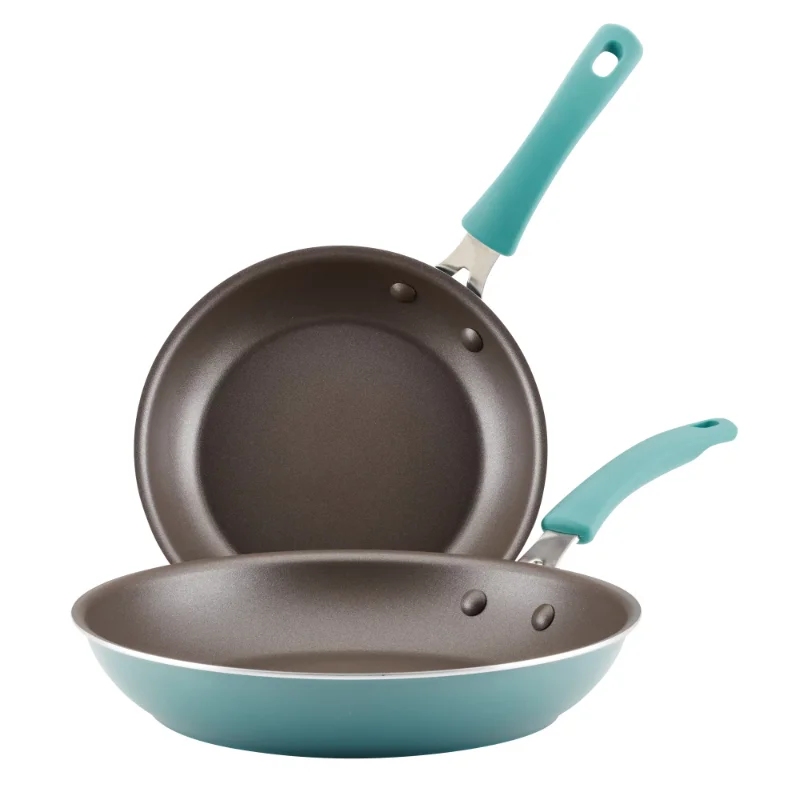 

Rachael Ray Cook + Create Aluminum Nonstick Frying Pan Set, 2-Piece, Agave Bluecookware pots and pans set