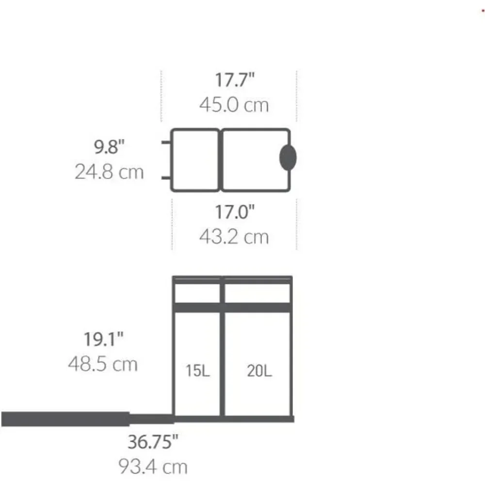 35 литров/9 3 галлонов двойное отделение под прилавок кухонный шкаф выдвижная
