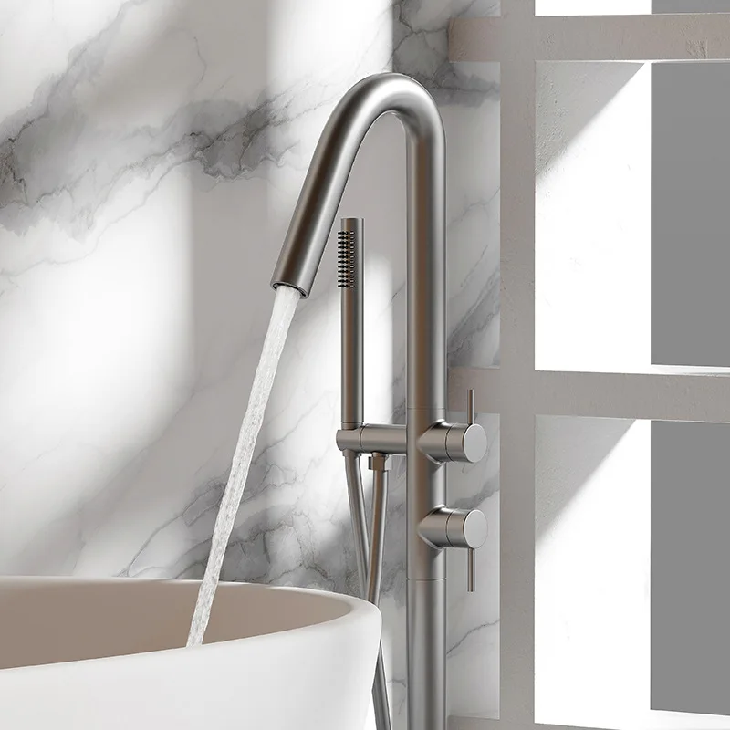 Европейский напольный смеситель для ванны цилиндрическая сторона вертикальная