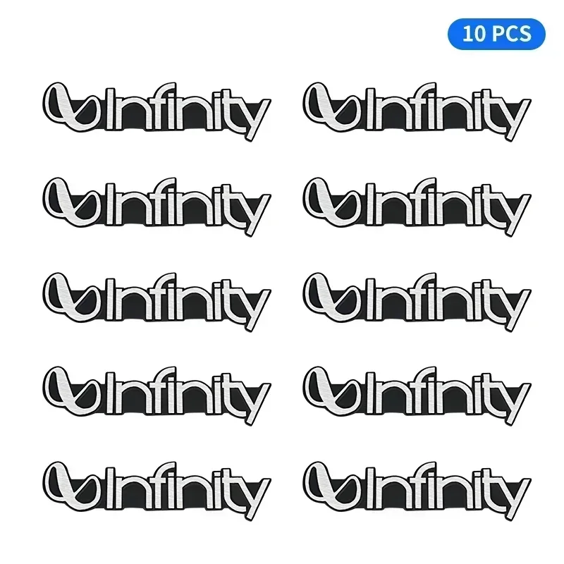 

5 шт./10 шт., металлический логотип «Бесконечность», автомобильный динамик Hi-Fi, аудиодинамик, значок, стерео, эмблема, наклейка, аксессуары для автостайлинга