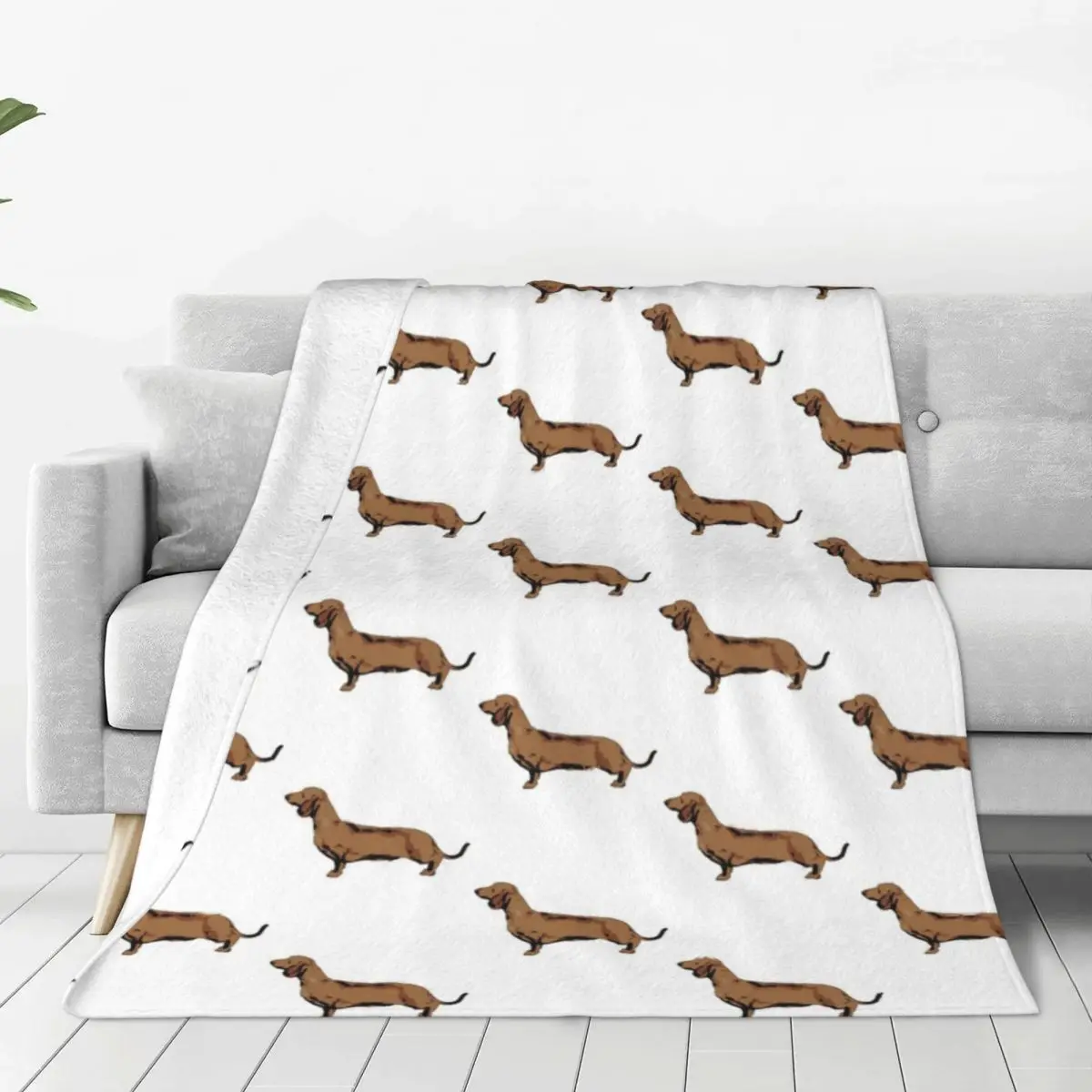 

Red Smooth Haired Dachshund Blankets Velvet Spring Autumn Love Dogs Lightweight Thin Throw Blanket for Sofa Office Bedspreads
