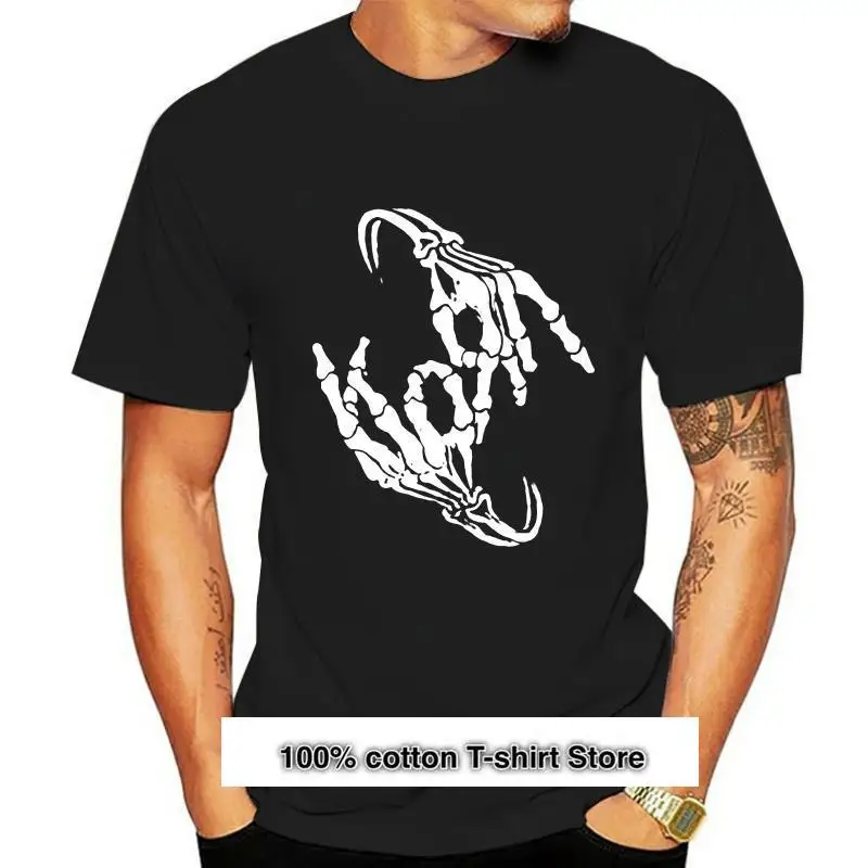 

Группа Korn-Camiseta с тиснением для мужчин, camisa de манга corta с LOGO de hueso, cónica, de talla grande