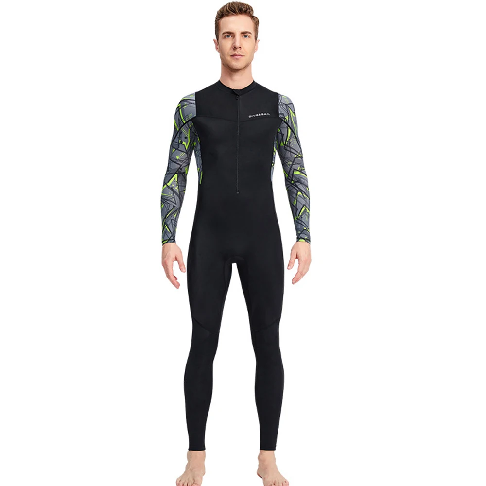 Men's New Fashion One Piece Beach Sunscreen Jellyfish Suit Water Sports Snorkeling Swimming Quick Drying Surf Suit M-3XL