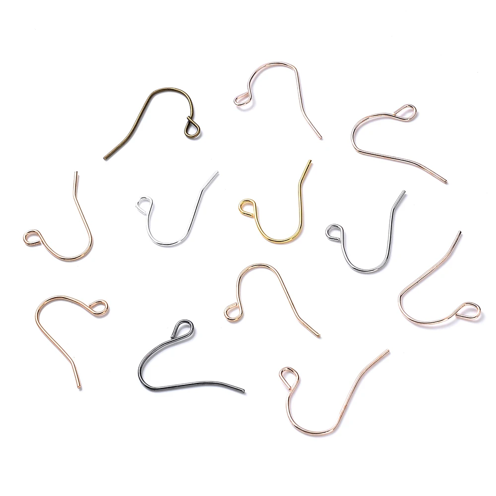 100Pcs 20x17mm Earrings Clasps Hooks Iron Ear Hook Bead Charms Earring Wires For Diy Jewelry Making Accessories Wholesale - купить по