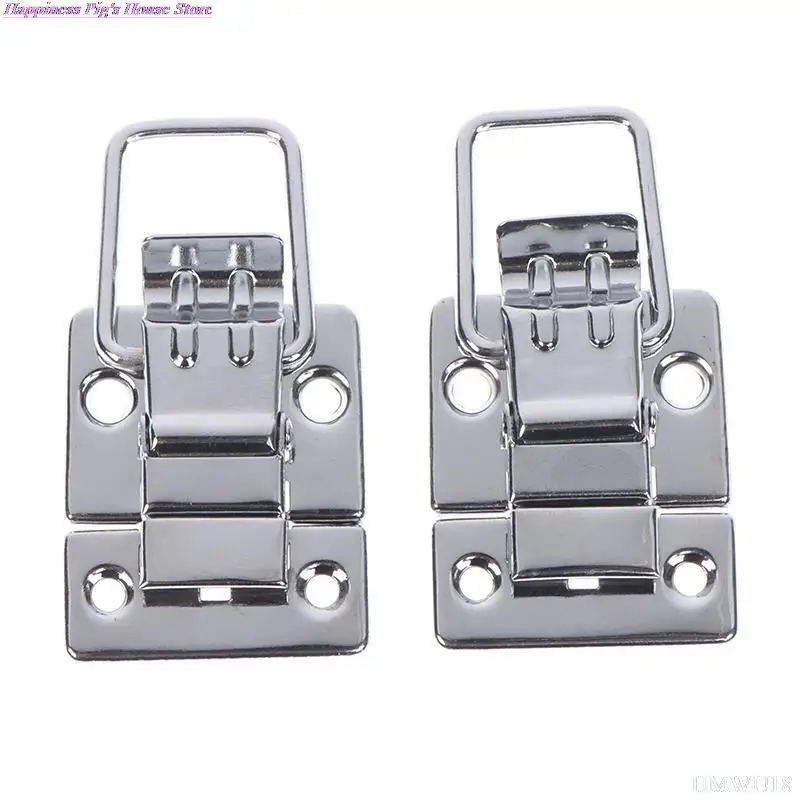

2 PCS Stainless Steel Chrome Plated Bolt Lock Box Tool Buckle Mini Box Buckle Small Toolbox Buckle Makeup Box Buckle Aviation