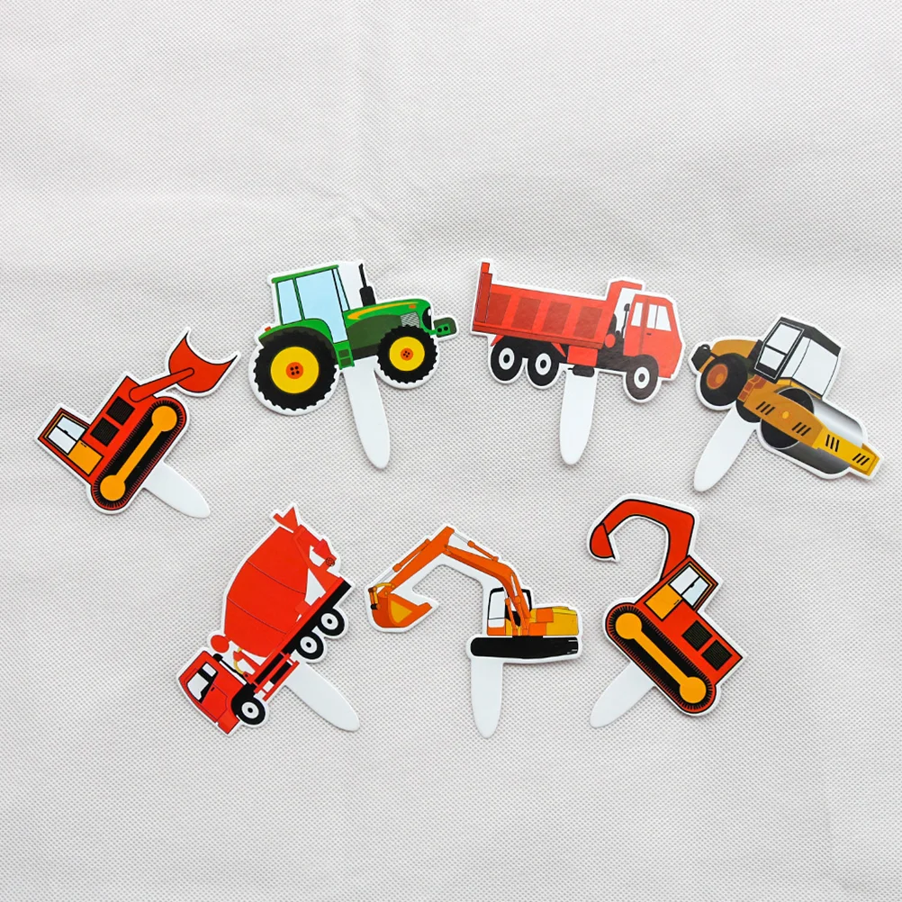

Construction Picks Dessert Cake Truck Car Topper Birthday Vehicle Excavator Cupcake Decorative Decoration
