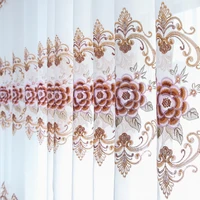 simple european flower embroidered sheer curtain for bedroom window tulle curtains for living room elegant drapes custom 5