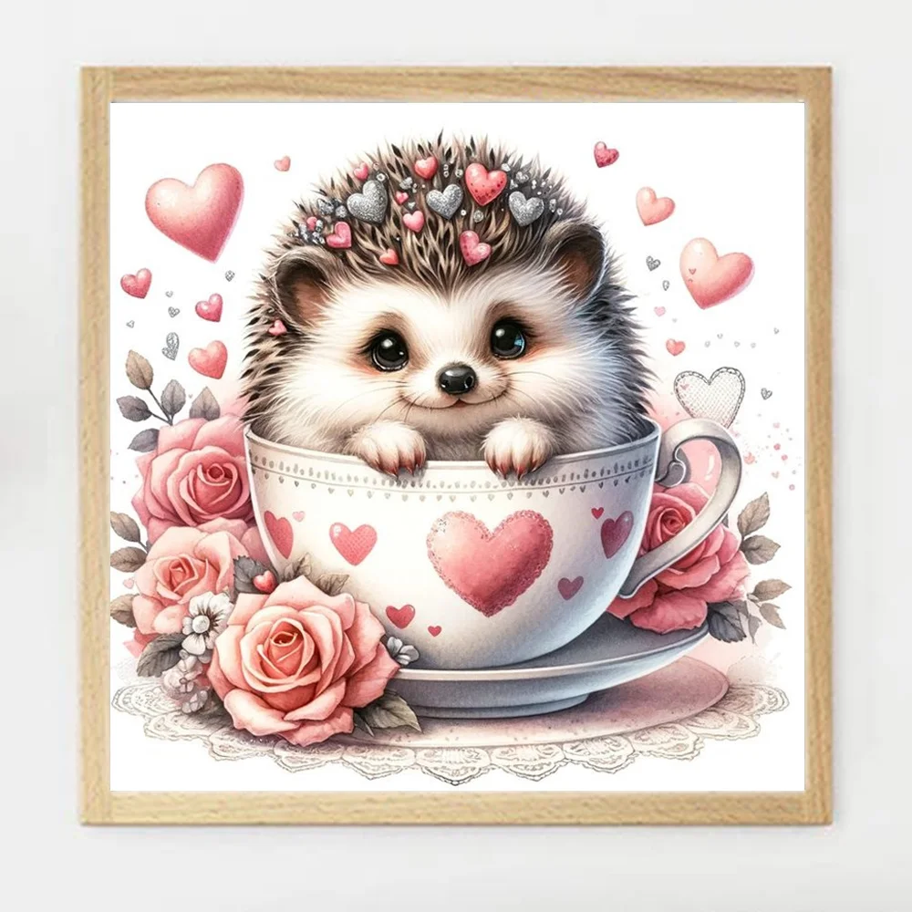 Алмазная живопись ежик животное полная круглая картина вышивка украшение для