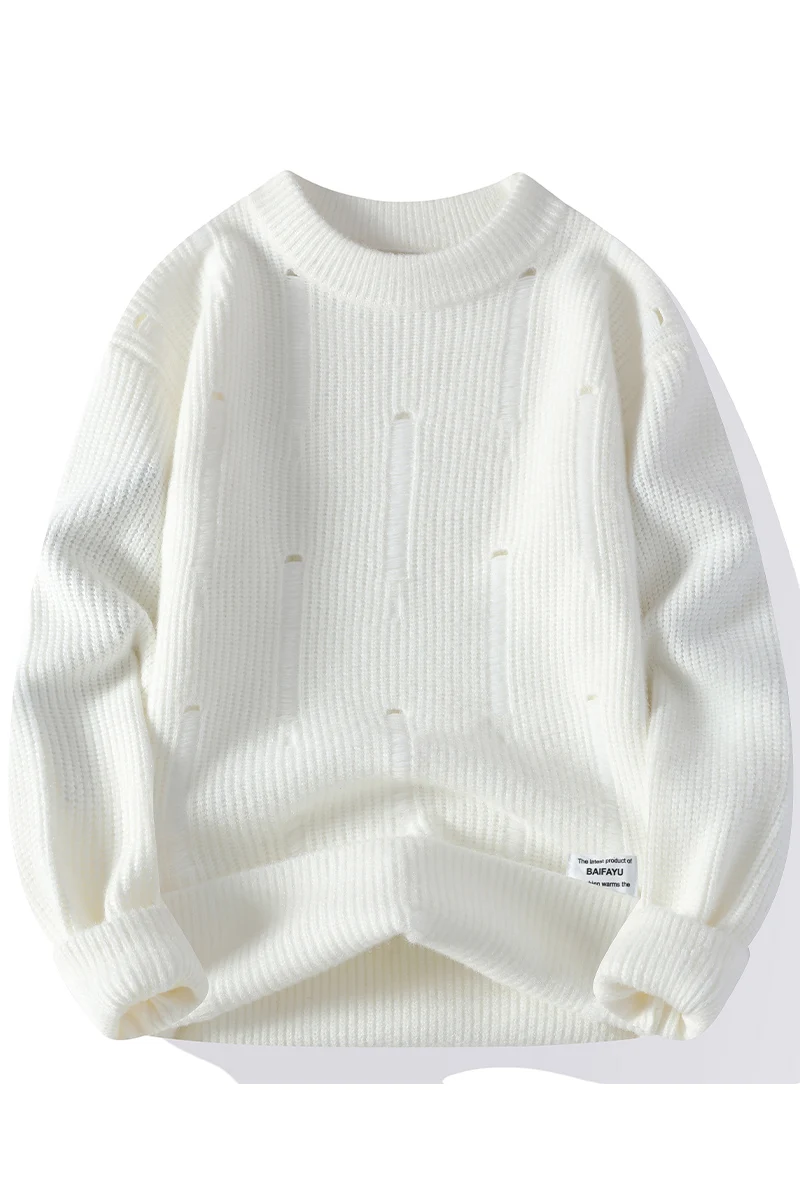 Мужские модные свитера в полоску 2024 осень/зима Свободная трикотажная одежда