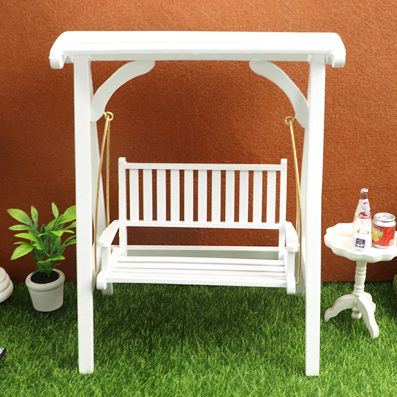 

1:12 Dollhouse Miniature Furniture Swing Chair Miniature Garden Furniture Swing Doll House Decor Toy