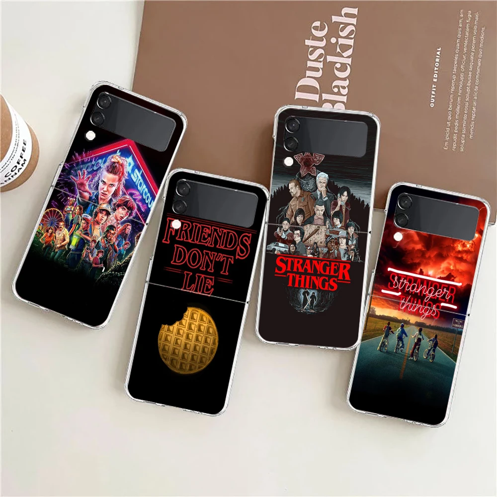 

Stranger Things Poster For Samsung Galaxy Z flip 4 Bag Transparent Phone Cover For Galaxy Z Flip 3 Case Shockproof Hard PC Shell