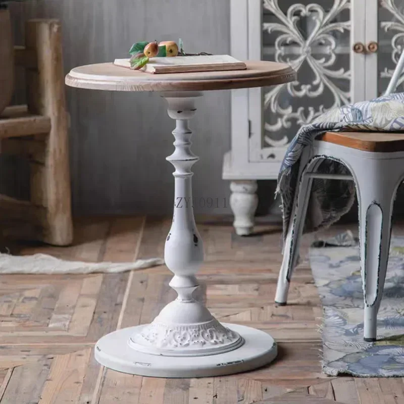 Американский винтажный чайный столик из цельного дерева семейная гостиная