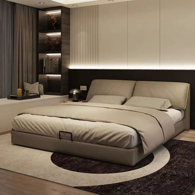 

Итальянская полноразмерная двуспальная кровать, простая Роскошная большая двуспальная кровать, двуспальная кровать, Современная двуспальная кровать, мебель в скандинавском стиле