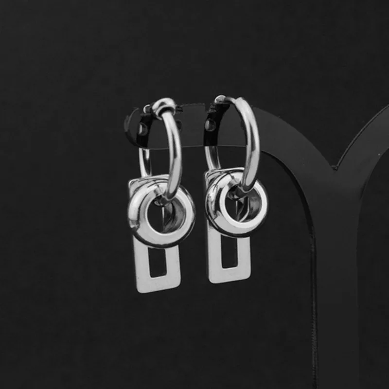 Стальные серьги с подвеской-идолом Кпоп с бисером, гранж, хип-хоп, рэп, цепью и кисточкой, круглые серьги-штифты с подвеской, корейский днк, женские и мужские, крепление на ухо.