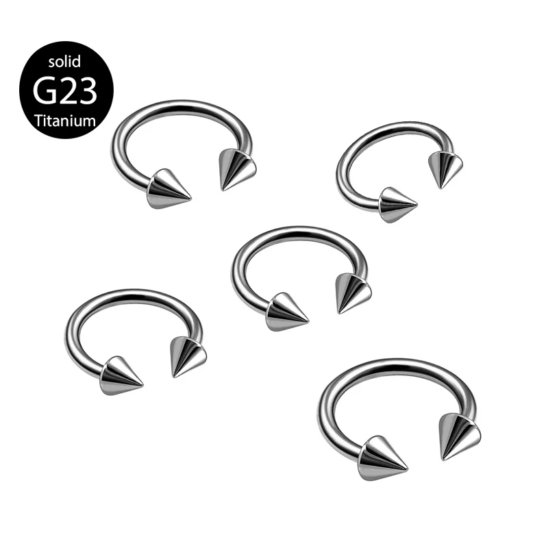 G23 Titanium wholesales 16g horshoese nose ring Cone spike CBR Nose piercing body jewelry nose piercing