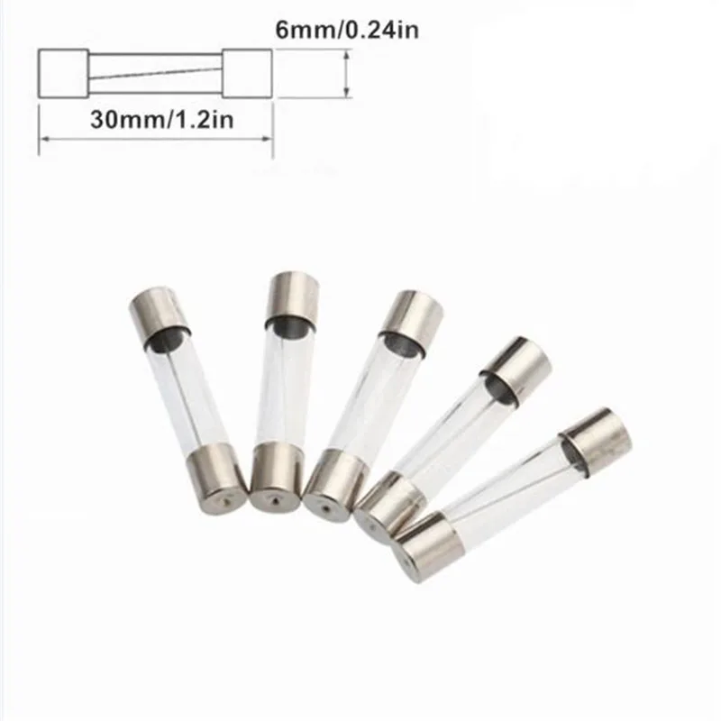 

Стеклянные трубные предохранители Fast Blow 5x20 6x30 мм 250 в 0,5 1 2 3 4 5 6 8 10 15 20 25 30 A, 10 шт./лот, одна продажа, 5*20 мм 6*30 мм усилитель предохранителя