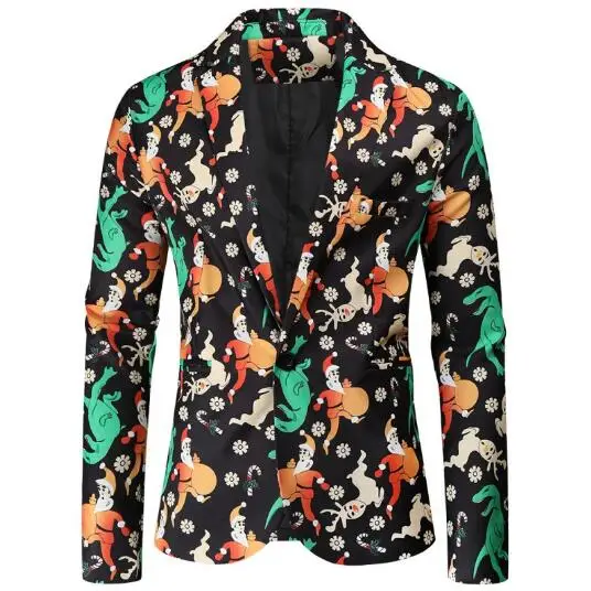 

New Style Sping Autumn Individual Print Color One Buttom Cotton Blend Coat Men's Suit Jacket ABD295