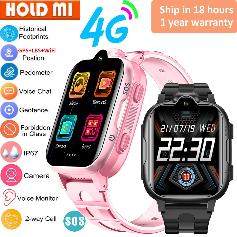 

4G Kids Smartwatch Phone GPS Tracker SOS HD Video Call Touch Screen IP67 Waterproof Call Back Children Smart Phone Watch K15 K9