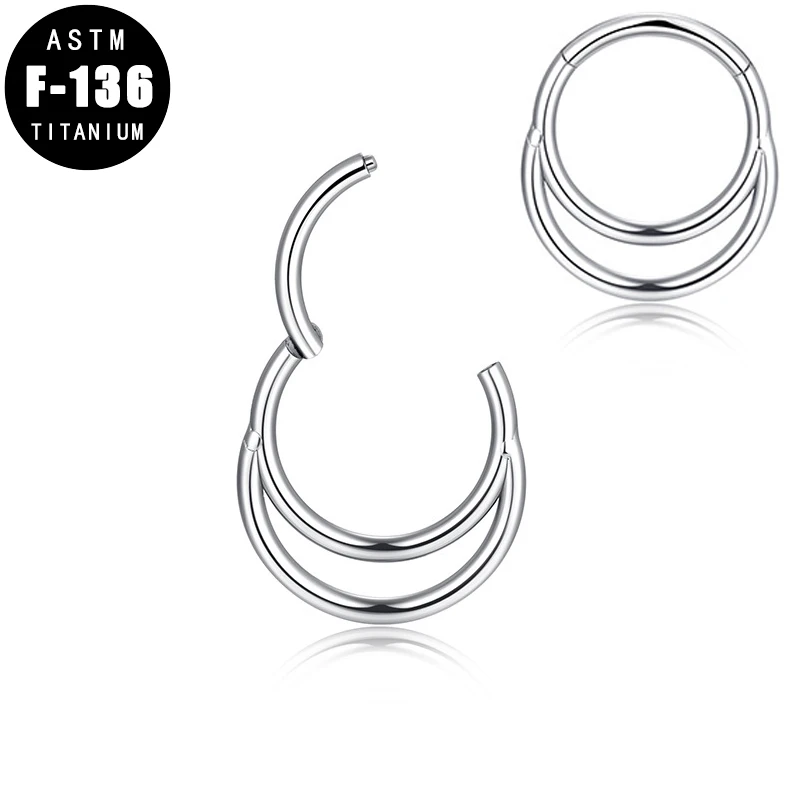 

ASTM F136 титановое кольцо для пирсинга в носу обруч Луна Хрящ уха серьги на Козелок перегородка кликер пирсинг ноздри ювелирные изделия