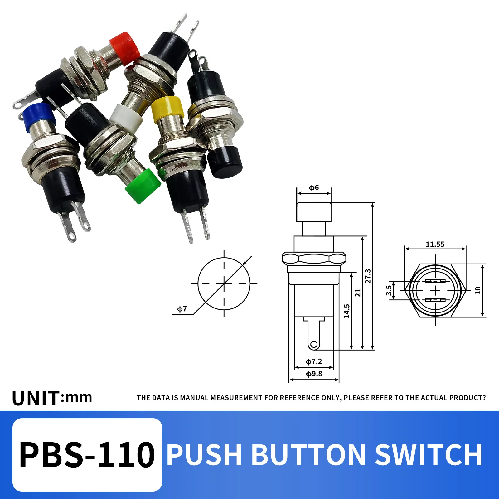 

Переключатели кнопки PBS110, 12 шт.