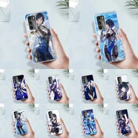 yelan genshin impact phone case transparent for huawei p20 30 40 mate 20 30 40 lite pro p smart honor 8a 8x 9x 10i