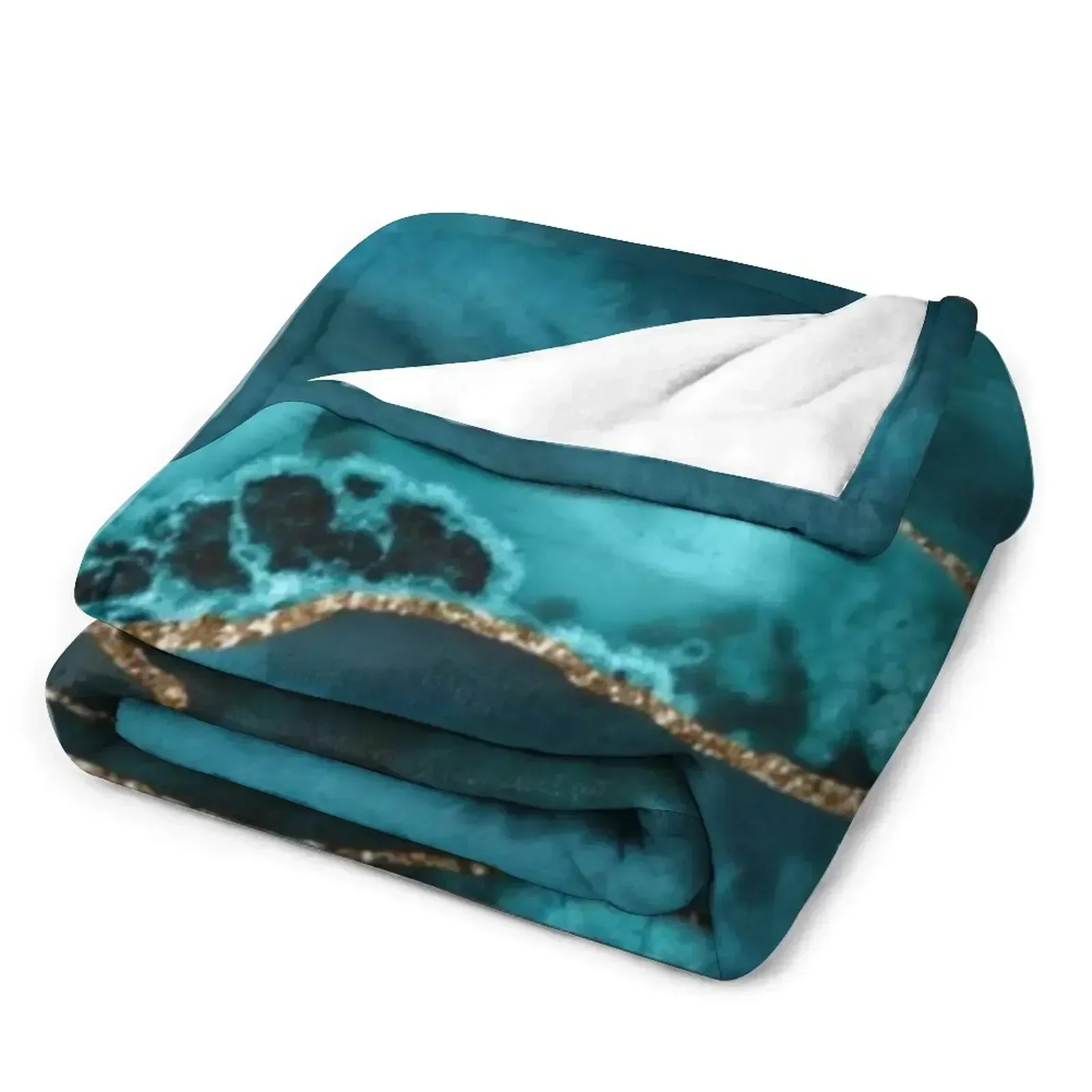 Роскошное бирюзовое синее и золотое мерцающее агатовое одеяло тяжелые покрывала